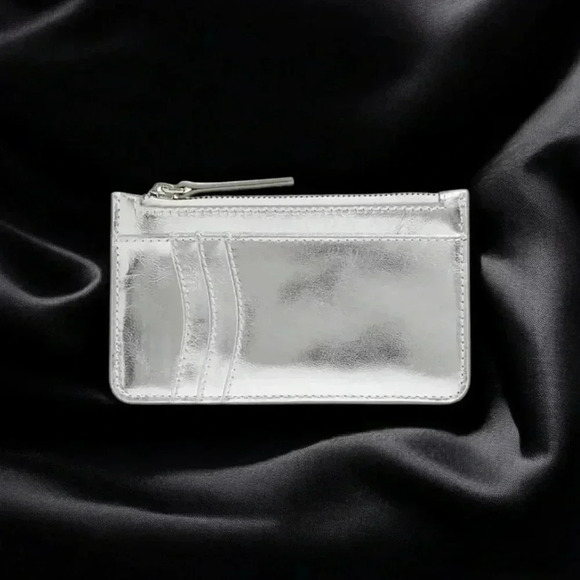 🆕J. Crew Metallic Leather  Mini Card Wallet - Picture 2 of 12